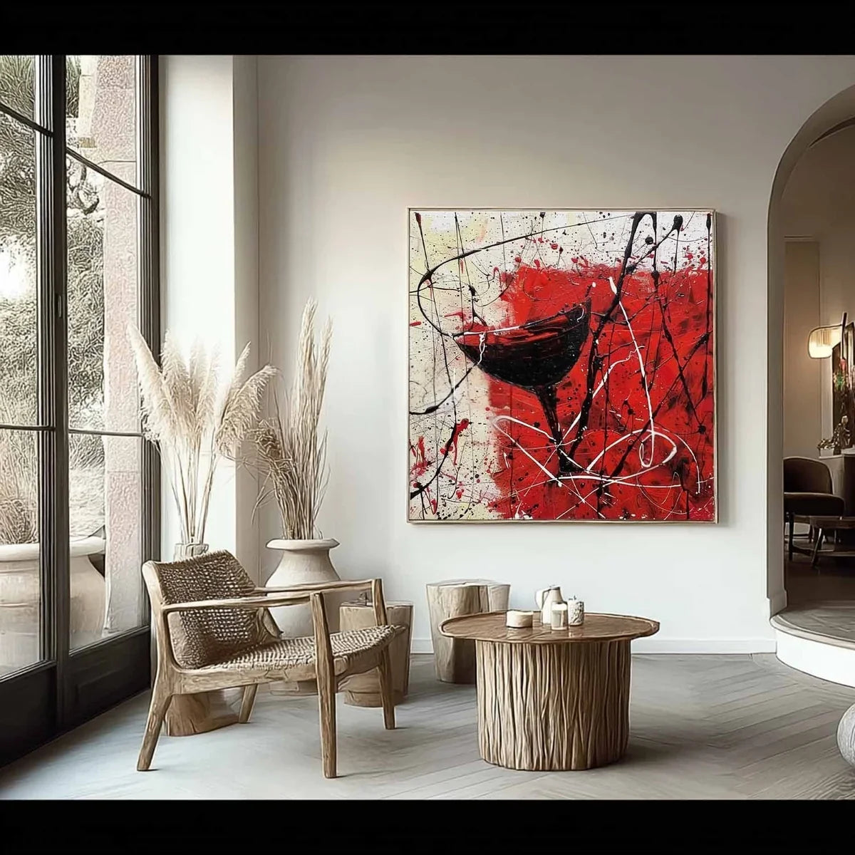Wall Art Bold Textured Abstract Wine