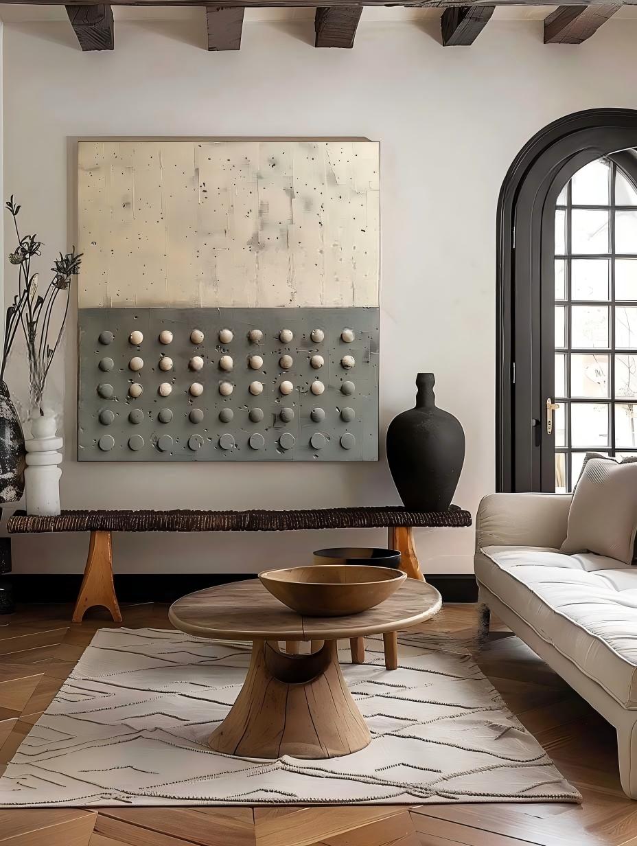Neutral Tone Textured 3D Dot Wall Art