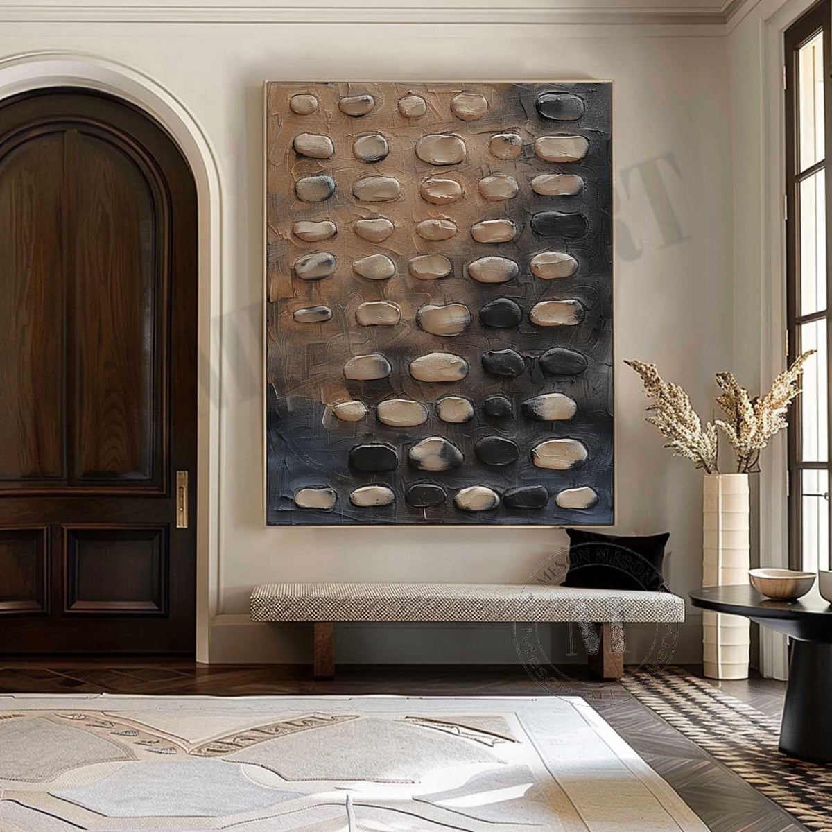 Wall Art Vertical 3D Pebble Painting