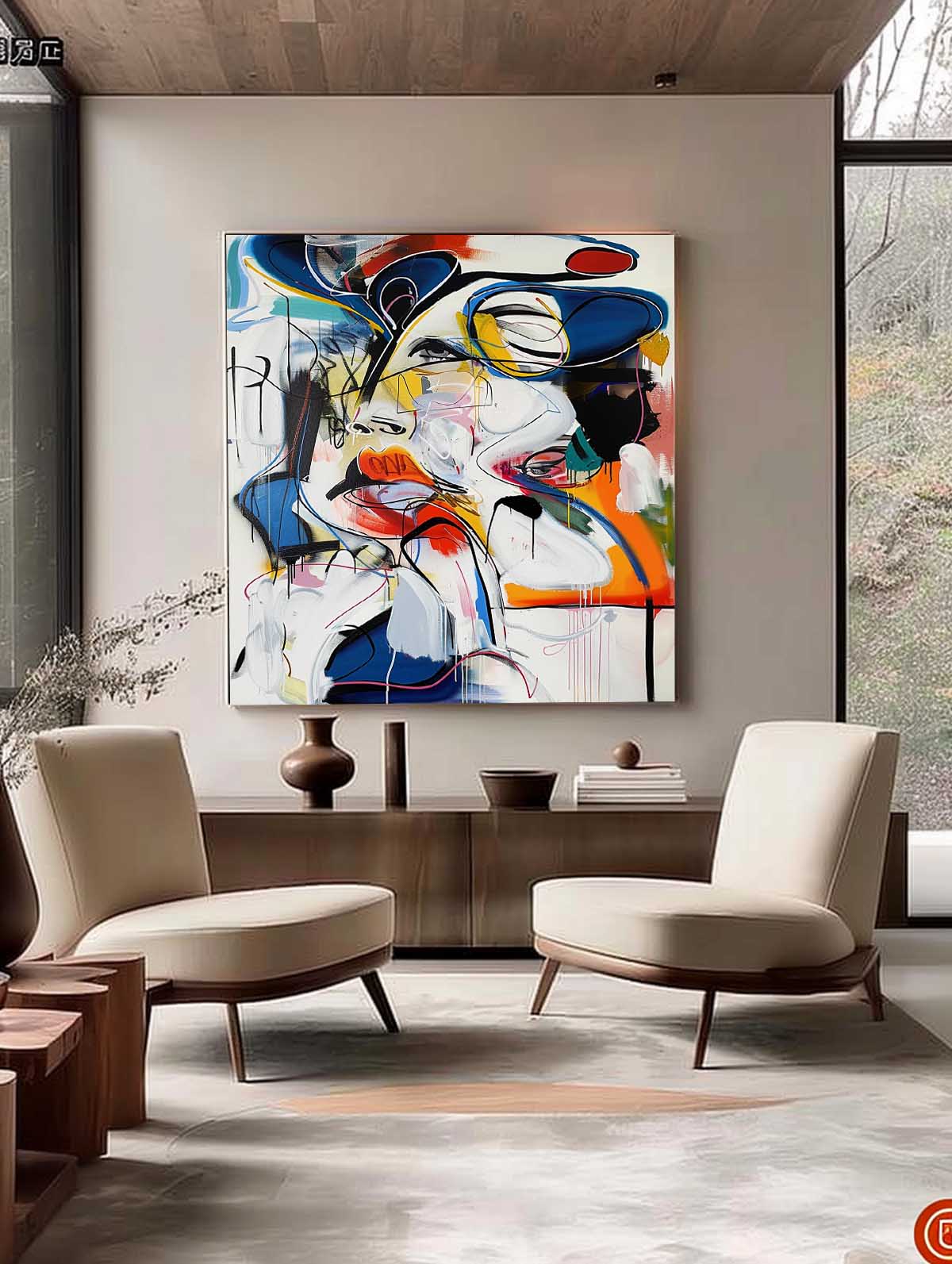 Wall Art Expressive Figure Oil Painting