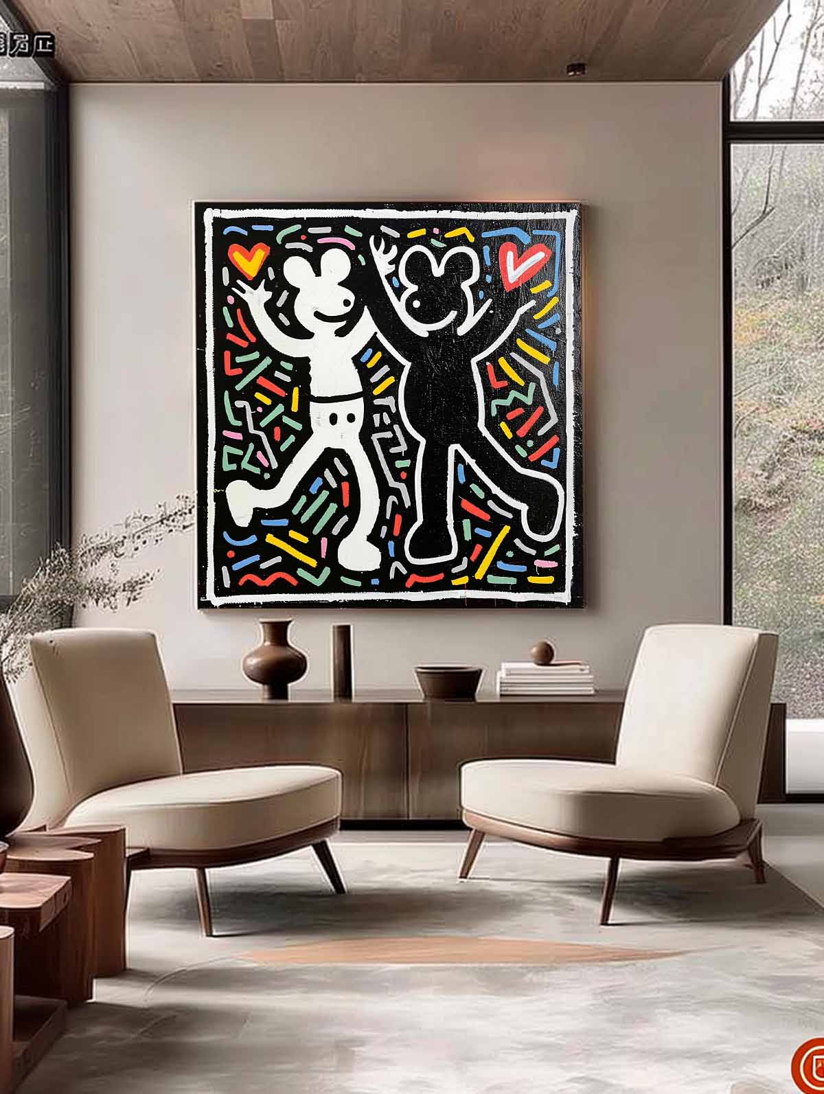 Wall Art Abstract Graffiti Cartoon Vibrant