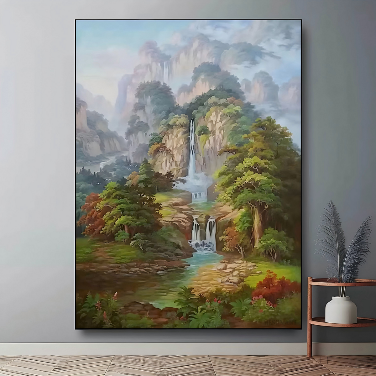 Wall Art Vertical Landscape Mountain Waterfall