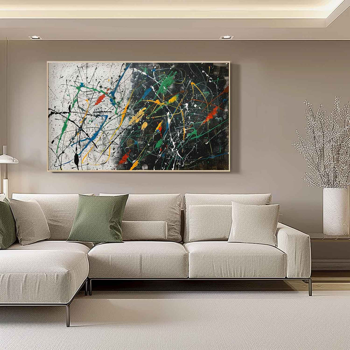 Textured Colorful Splatter Oil Painting Strokes Vibrant
