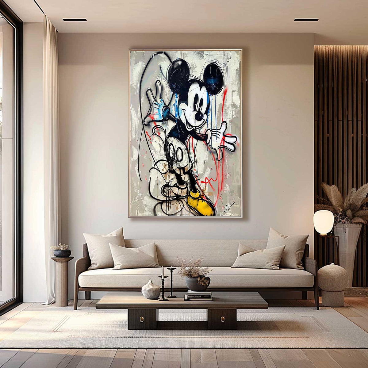 Wall Art Abstract Graffiti Mickey Pop Modern