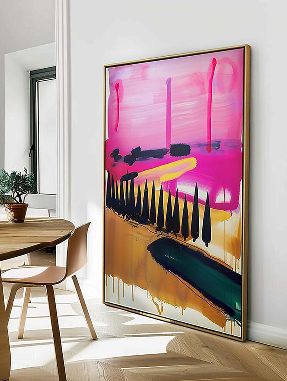 Wall Art Square Abstract Landscape Vibrant