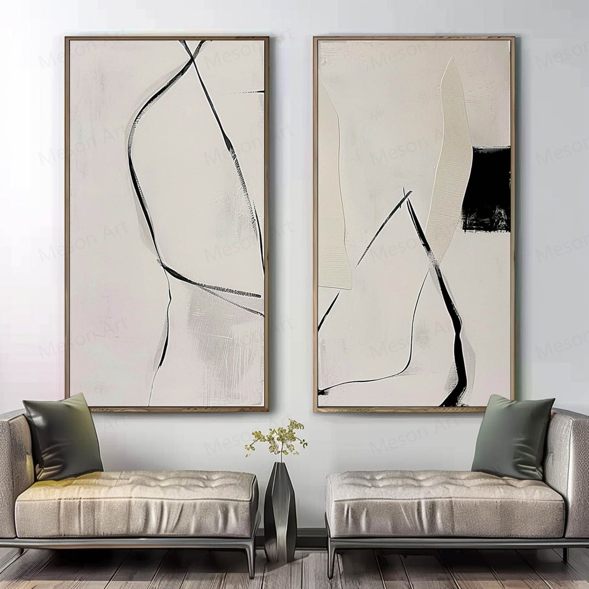 Wall Art Minimalist Linear Wabi-Sabi Serene