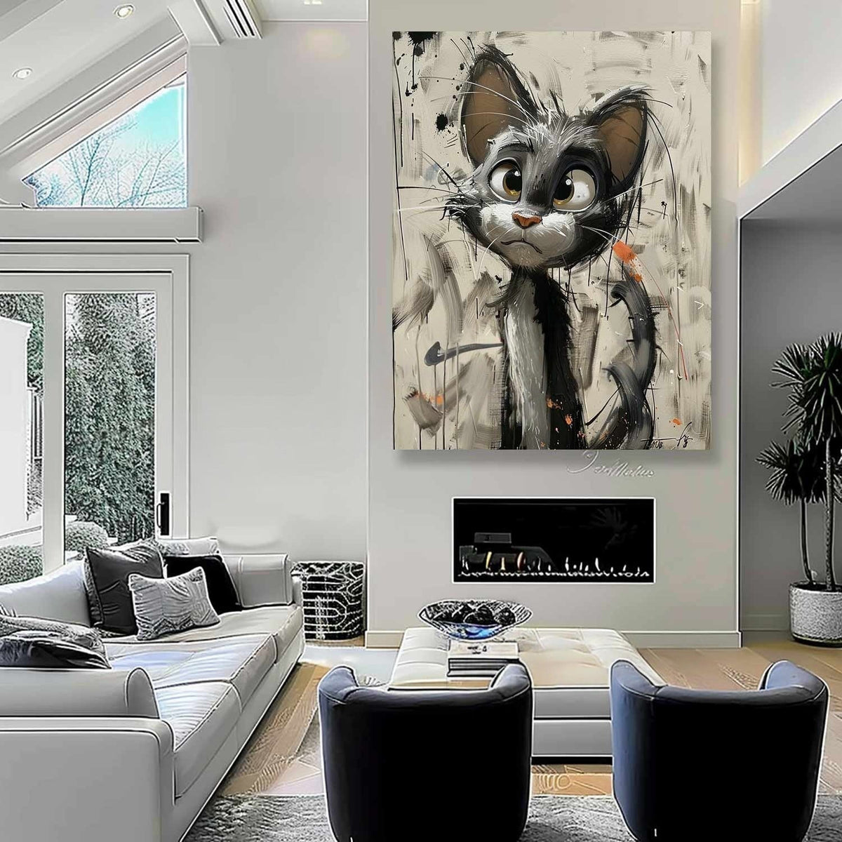 Wall Art Textured Expressive Brushstroke