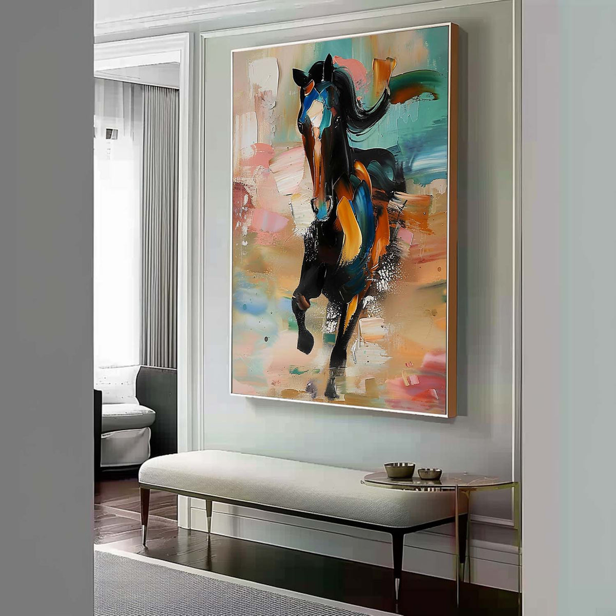 Horse Vibrant Horse Painting Colorful Impasto