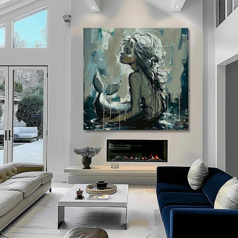Wall Art Mermaid Figurative Form Oceanic Serene