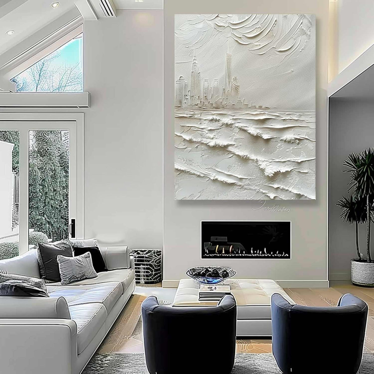 Wall Art Impasto Coastal Metropolis