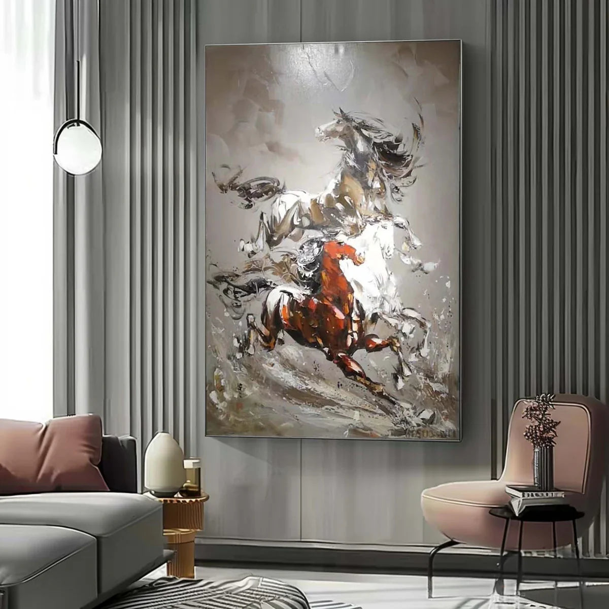 Wall Art Vertical Hyperrealism Galloping