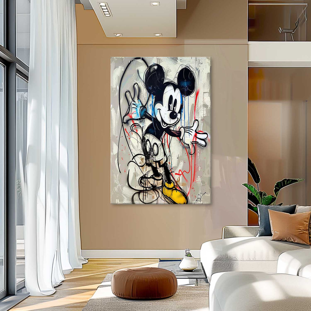 Wall Art Abstract Graffiti Mickey Pop Modern