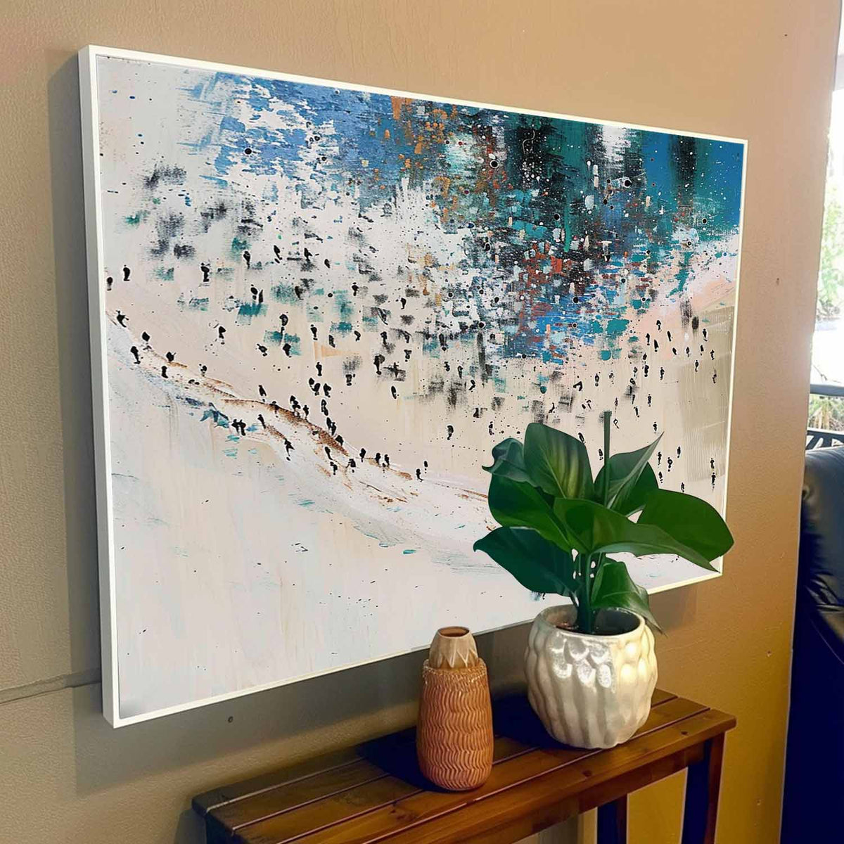 Wall Art Rectangle Impressionist Beach Scene