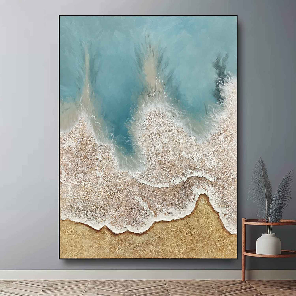 Wall Art Plaster Wave Abstract Coastal