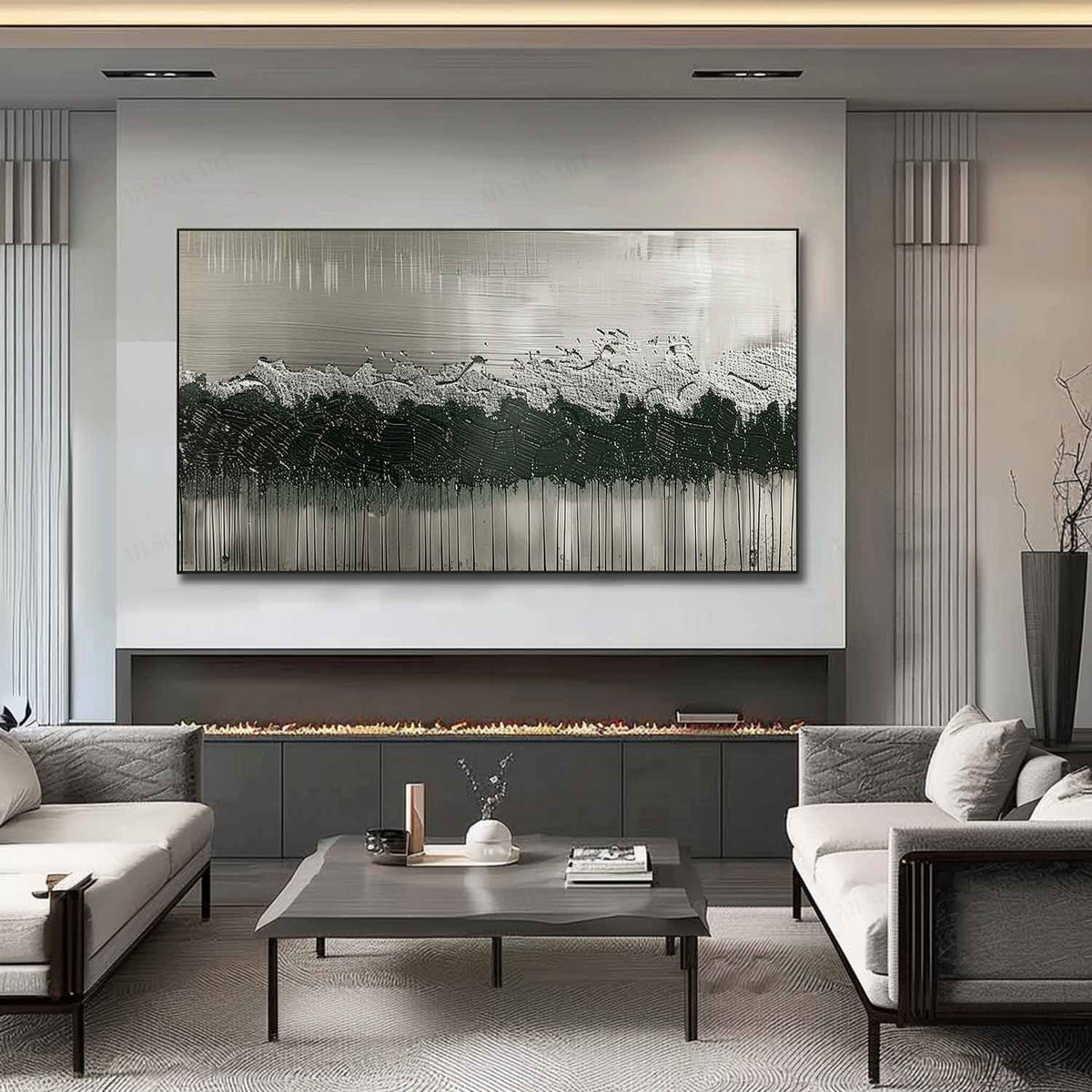 Wall Art Panoramic Abstract Textured Forest