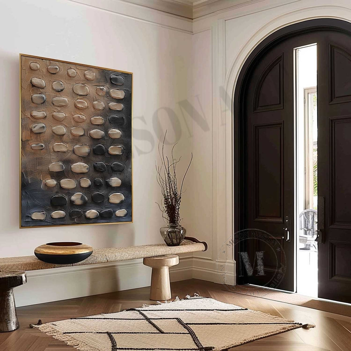 Wall Art Vertical 3D Pebble Painting