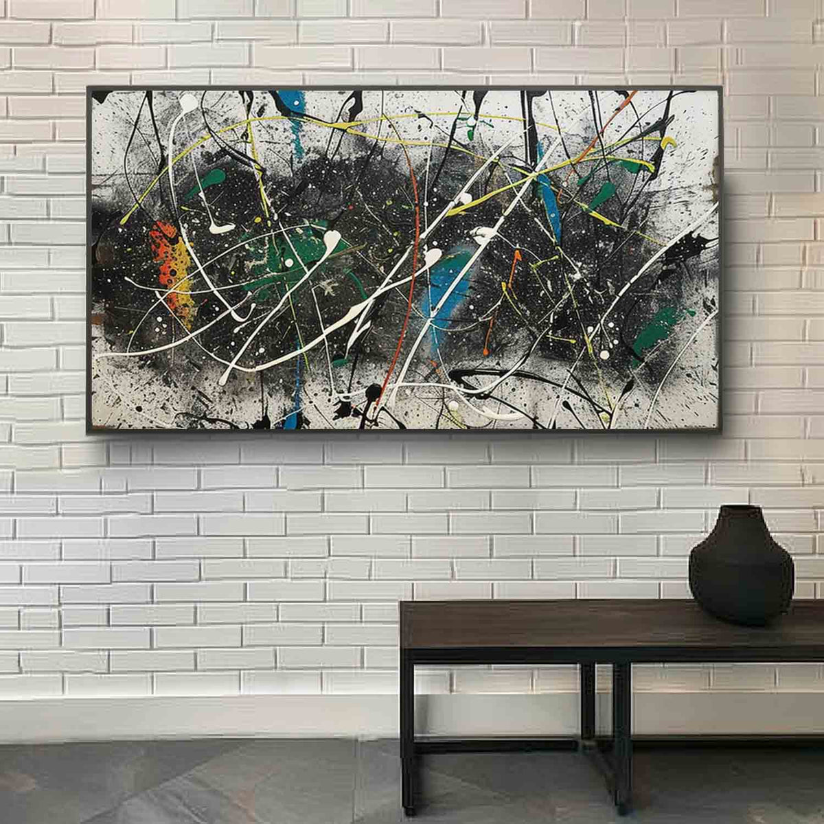 Expressionist Textured Splatter Oil Painting Dynamic Strokes
