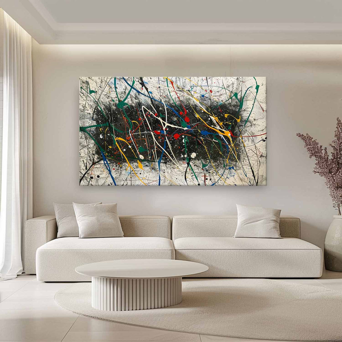 Wall Art Energetic Abstract Expressionist Dynamic Splatter