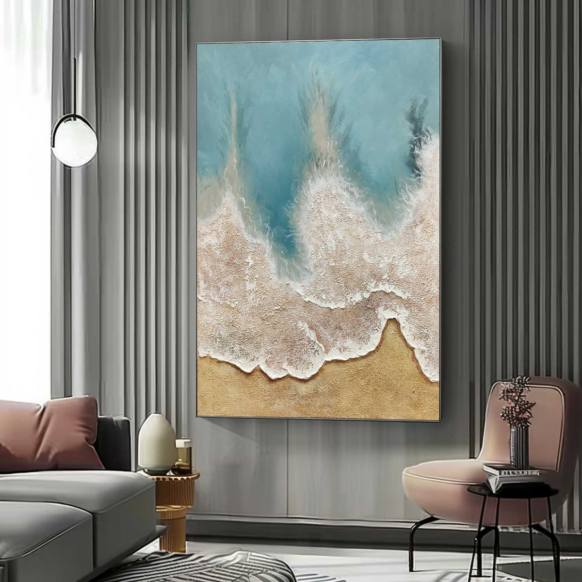 Wall Art Plaster Wave Abstract Coastal