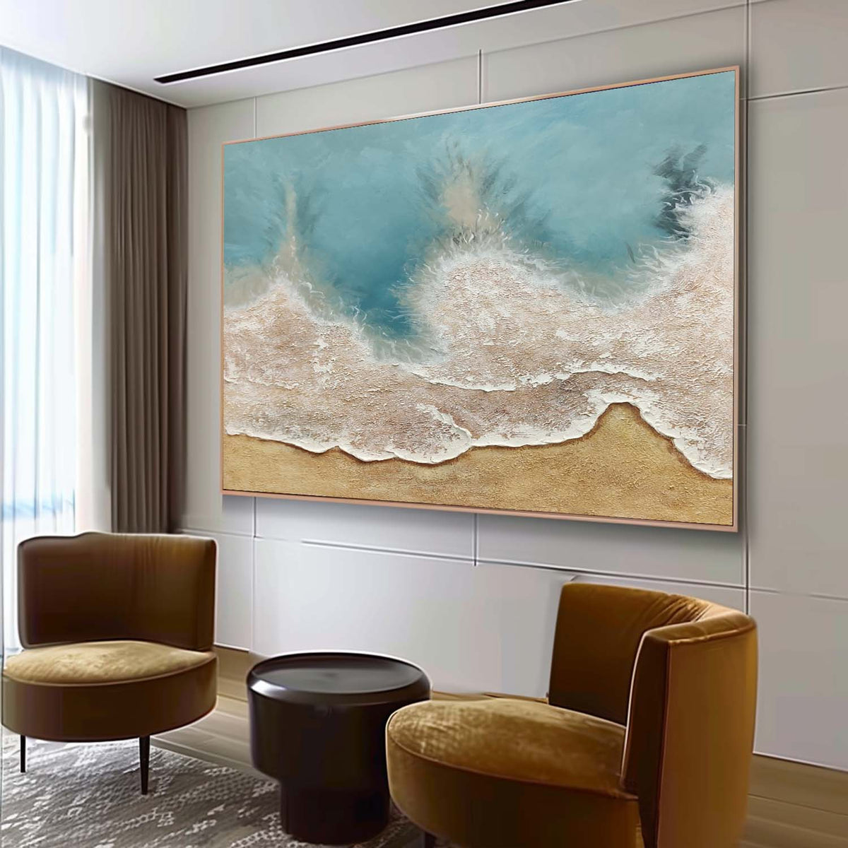 Textured Coastal Wave Painting