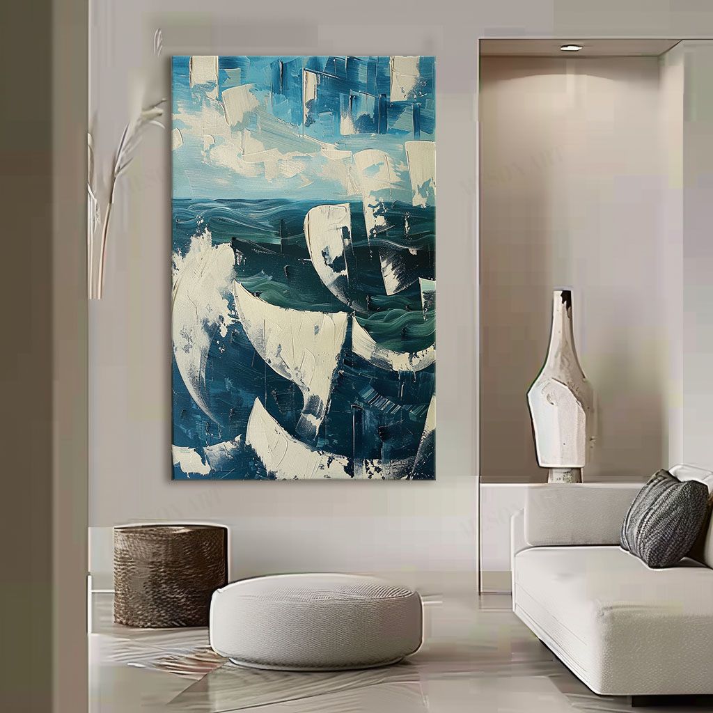 Wall Art Nautical Sailboat Abstract