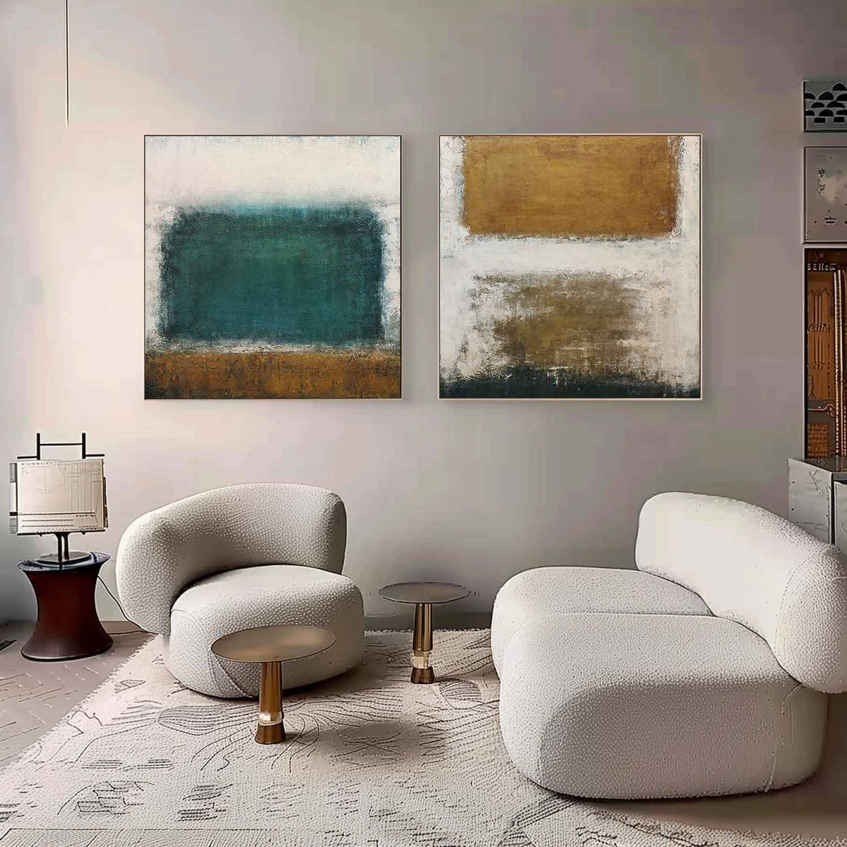 Rothko-Inspired Color Field 2-Piece Painting Set
