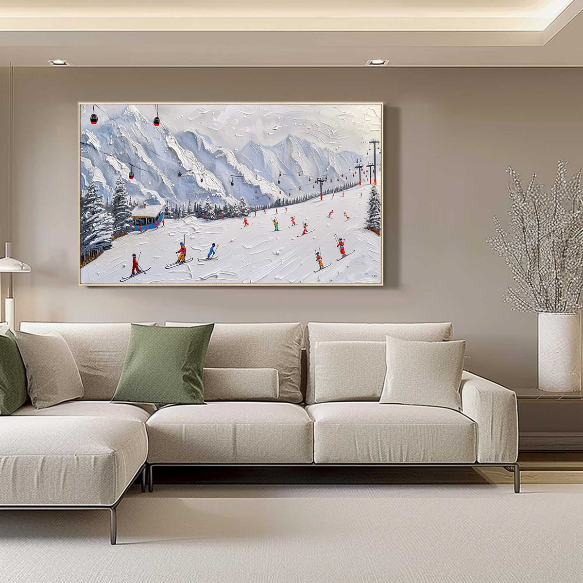 Plaster Art Texture Winter Landscape Painting