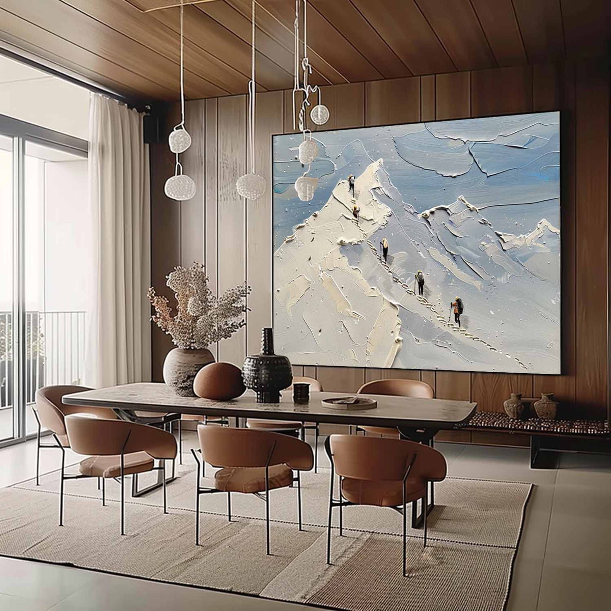 Mountain Climbers 3D Impasto Painting
