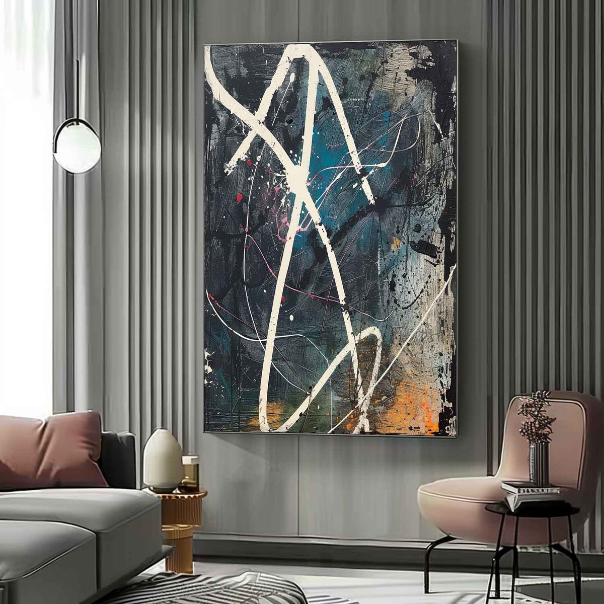 Wall Art Vertical Abstract Expressionist
