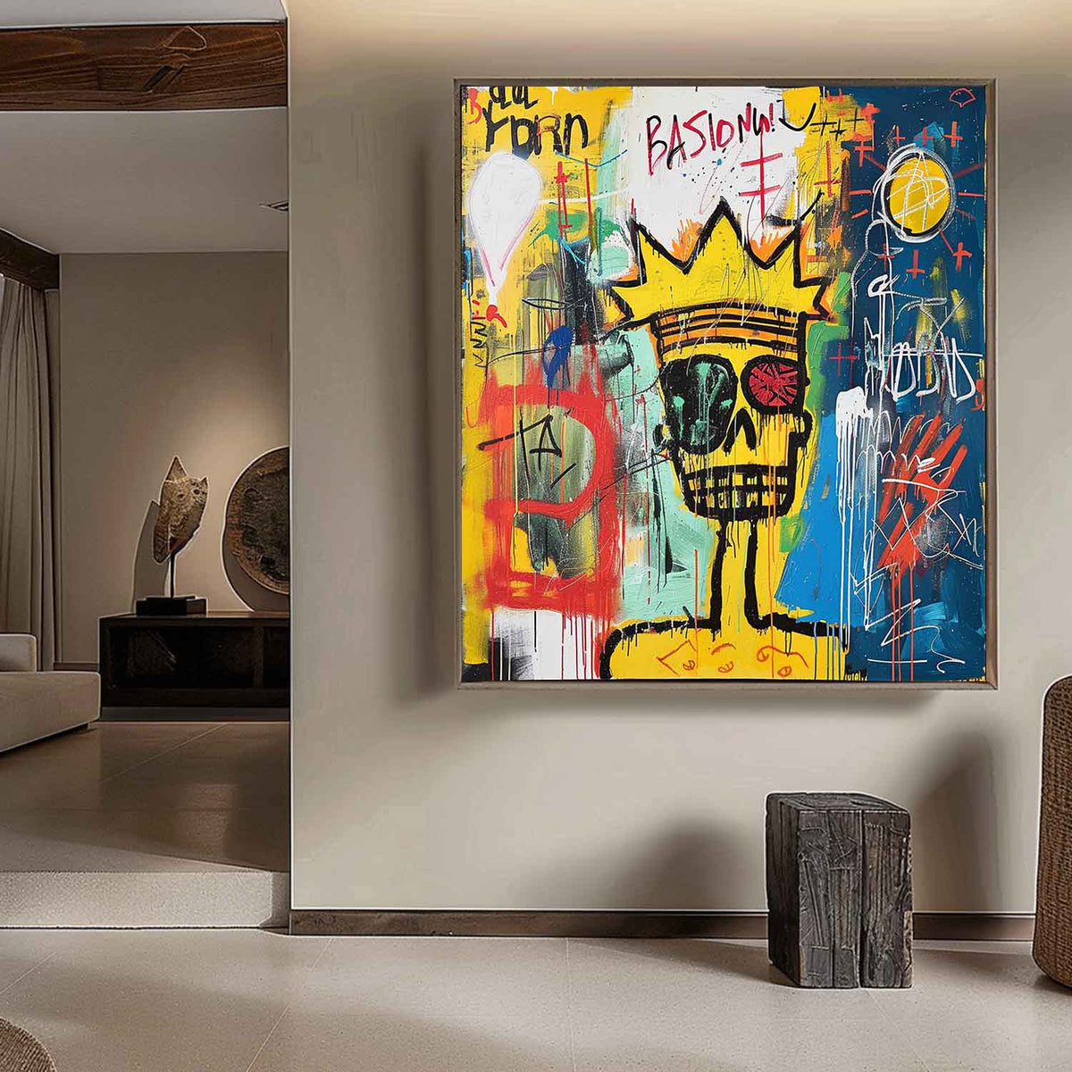 Graffiti Style Abstract Skull Painting