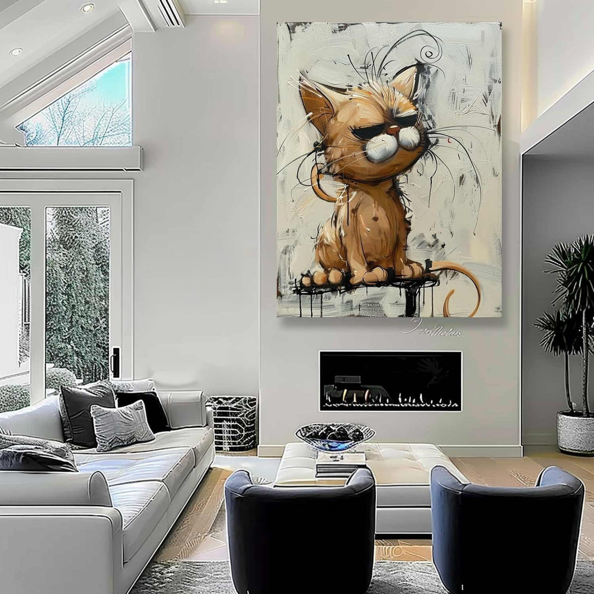 Wall Art Textured Expressive Brushstroke