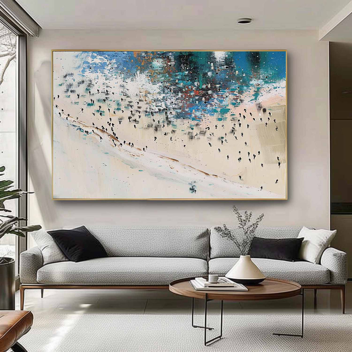 Wall Art Rectangle Impressionist Beach Scene