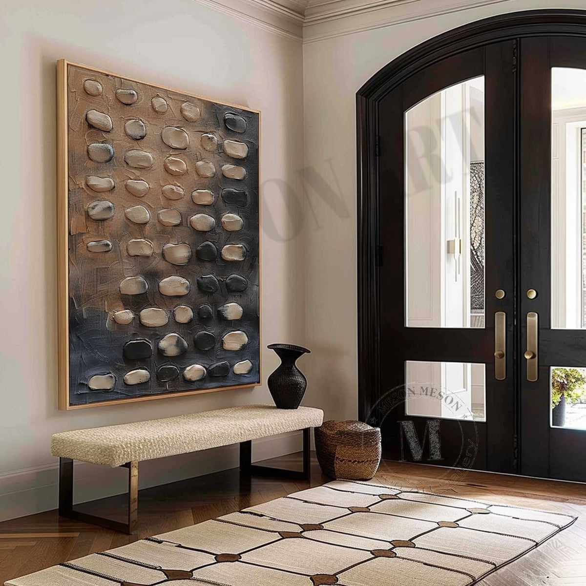 Wall Art Vertical 3D Pebble Painting