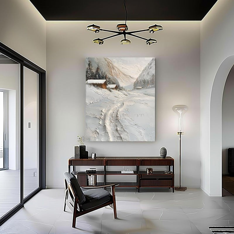 Wall Art Mountain Valley Winter Landscape