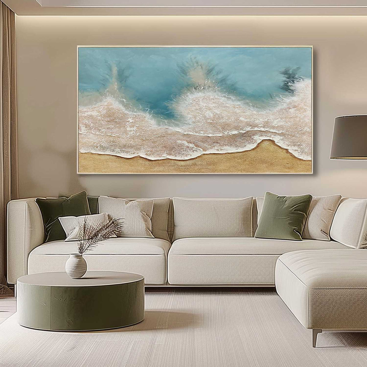 Textured Coastal Wave Painting