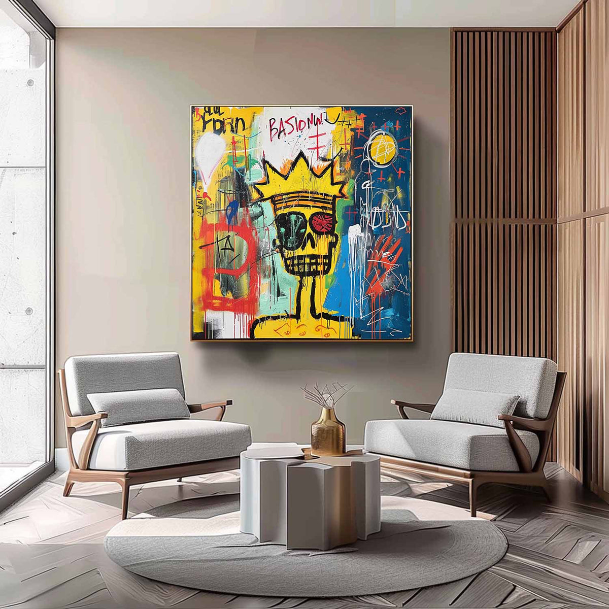 Graffiti Style Abstract Skull Painting