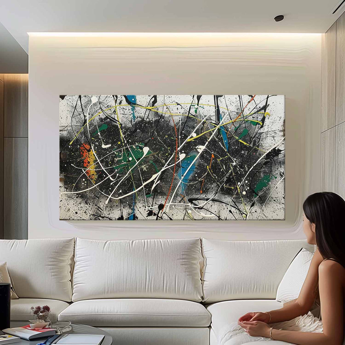 Expressionist Textured Splatter Oil Painting Dynamic Strokes