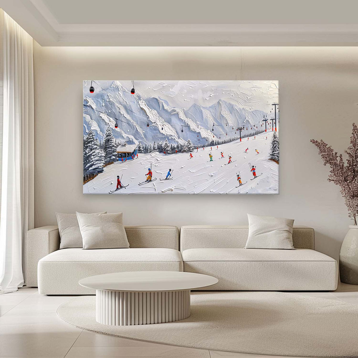 Plaster Art Texture Winter Landscape Painting