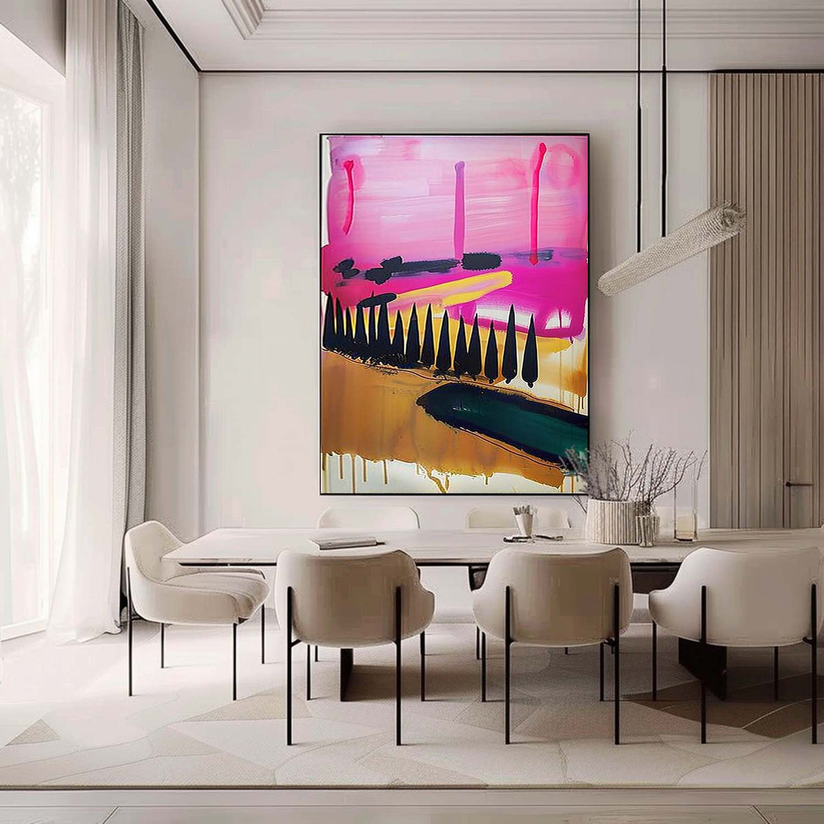 Wall Art Square Abstract Landscape Vibrant