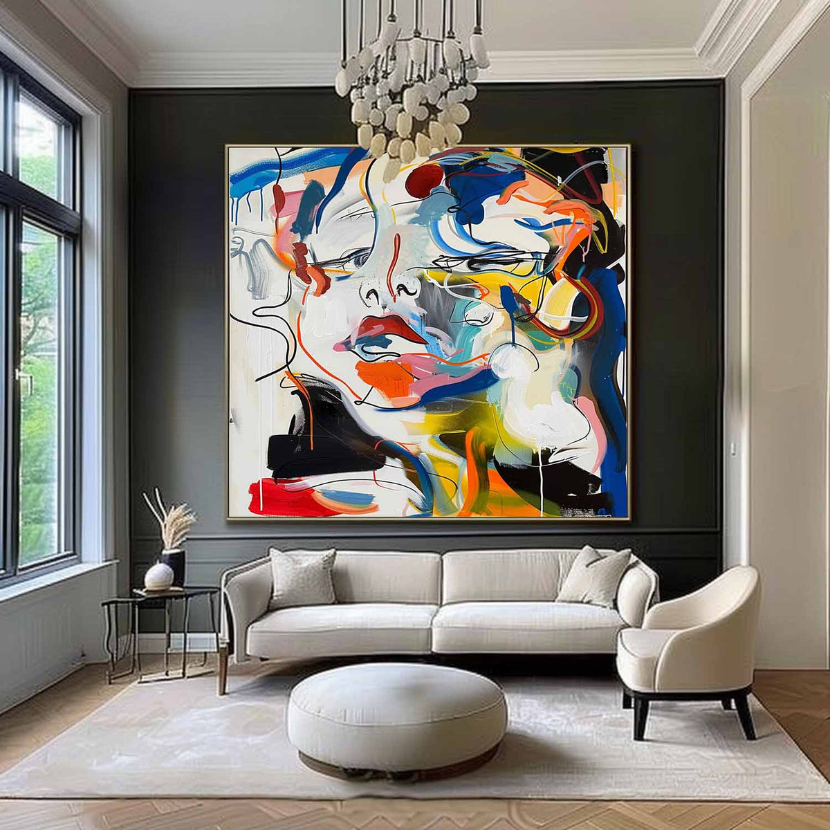 Lovers' Faces Expressionist Impasto Painting