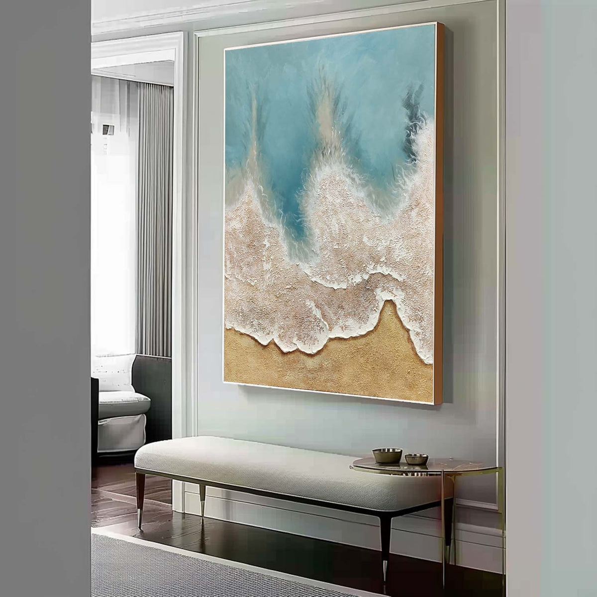 Wall Art Plaster Wave Abstract Coastal