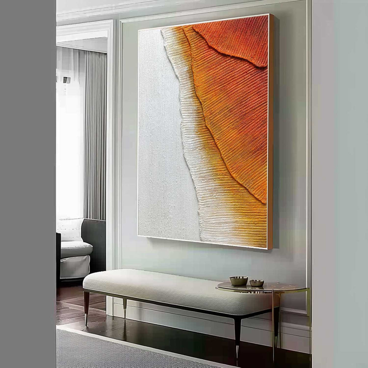 Autumn Wave 3D Textured Painting