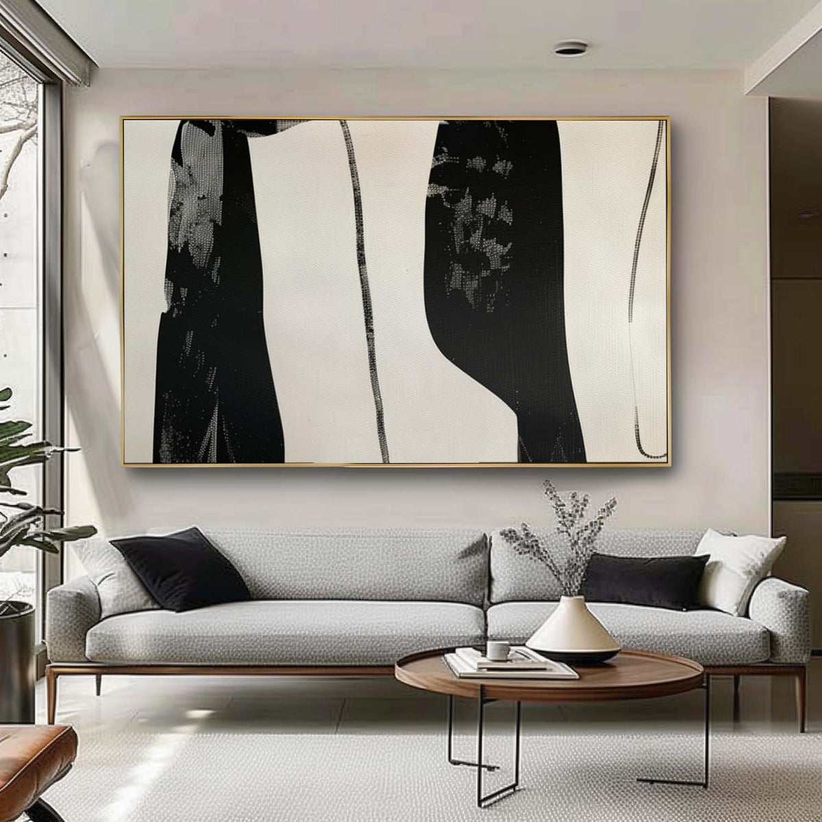 Wall Art Rectangle Abstract Minimalist Monochrome