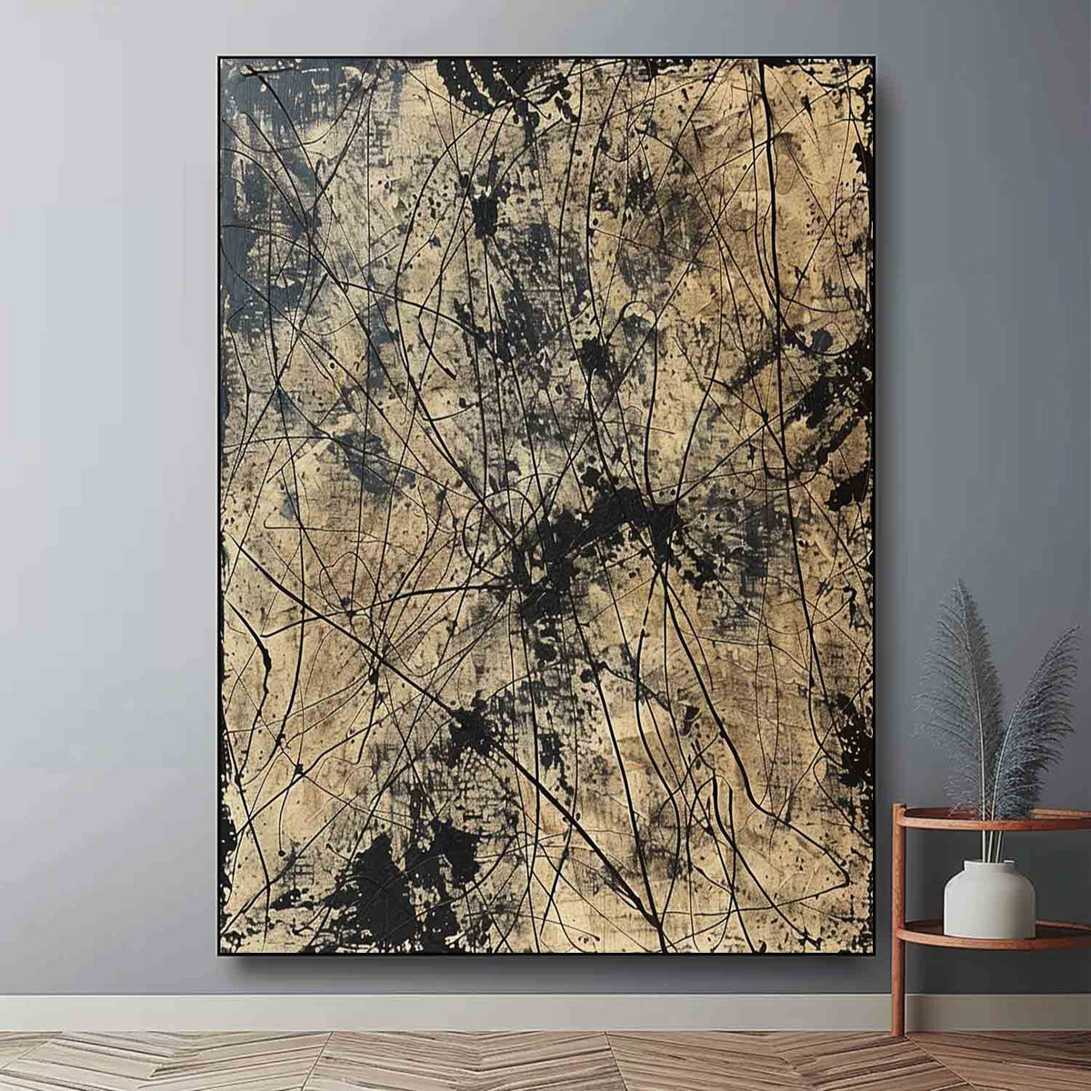 Wall Art Vertical Abstract Expressionist Graffiti Art