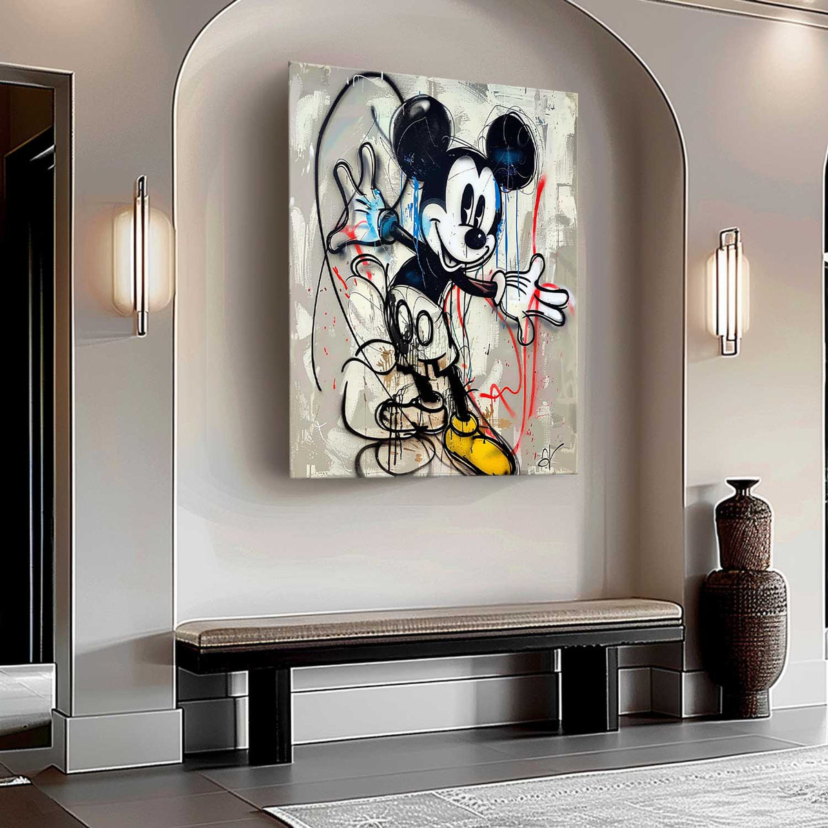 Wall Art Abstract Graffiti Mickey Pop Modern
