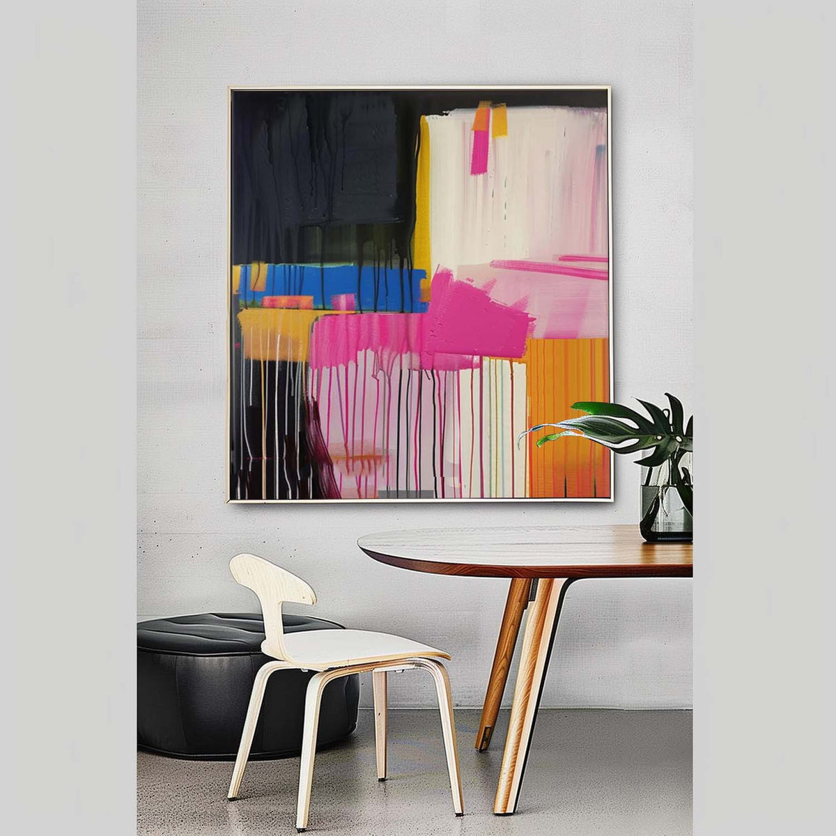 Pink Orange Abstract Painting