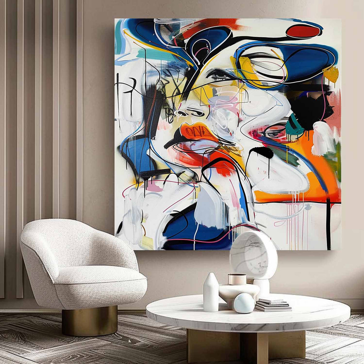 Wall Art Expressive Figure Oil Painting