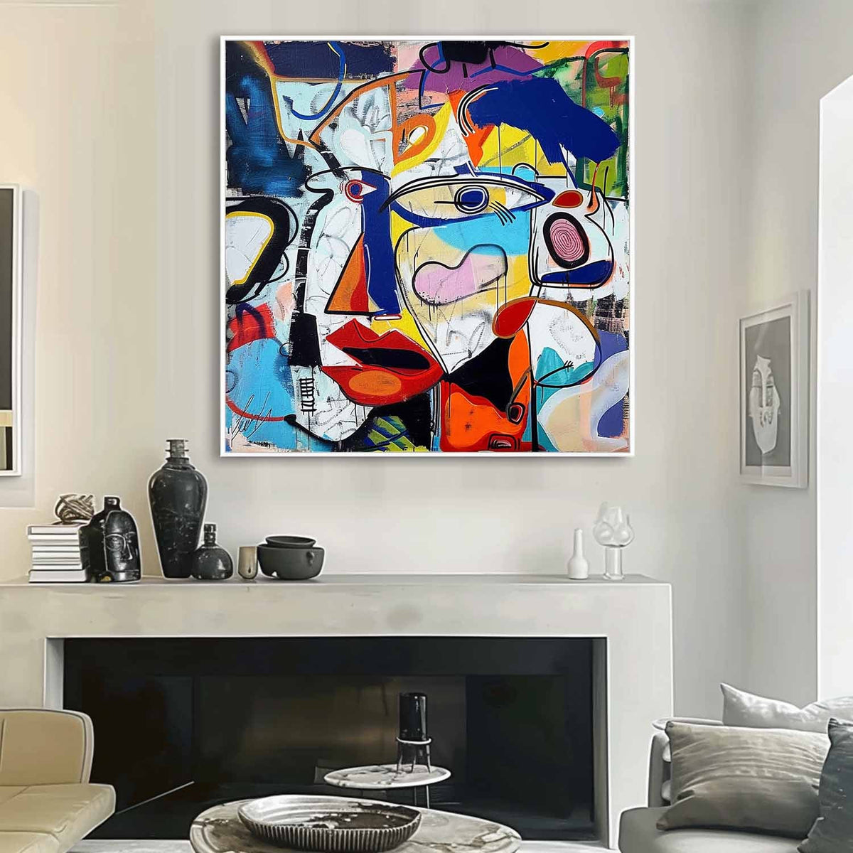 Graffiti Abstract Cubist Faces Painting