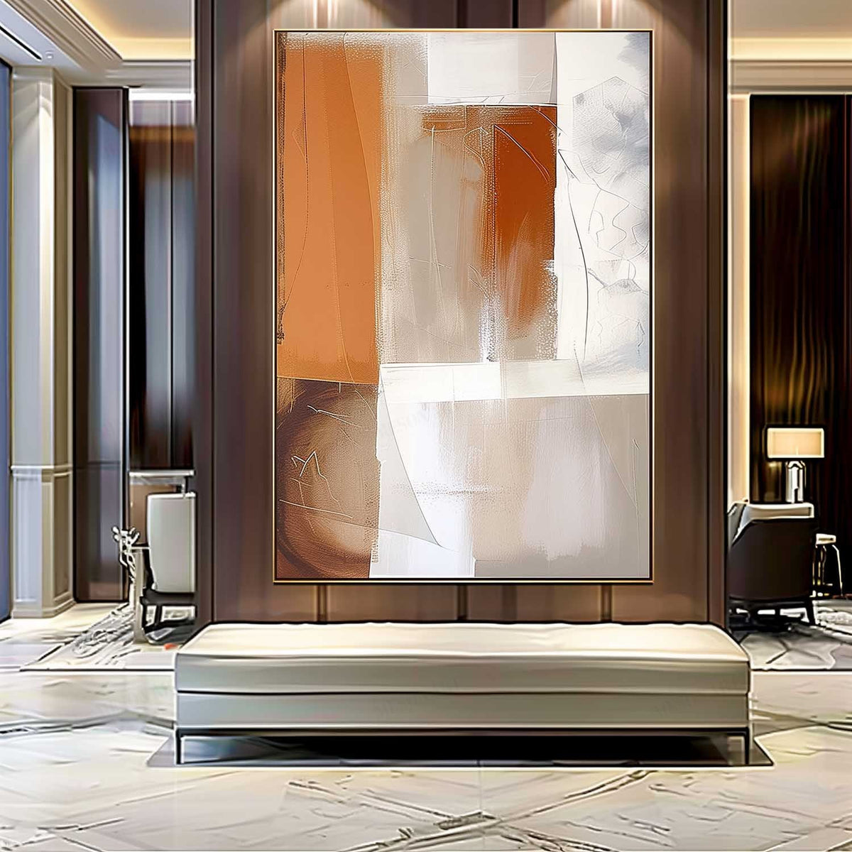 Terracotta & Neutral Abstract Painting