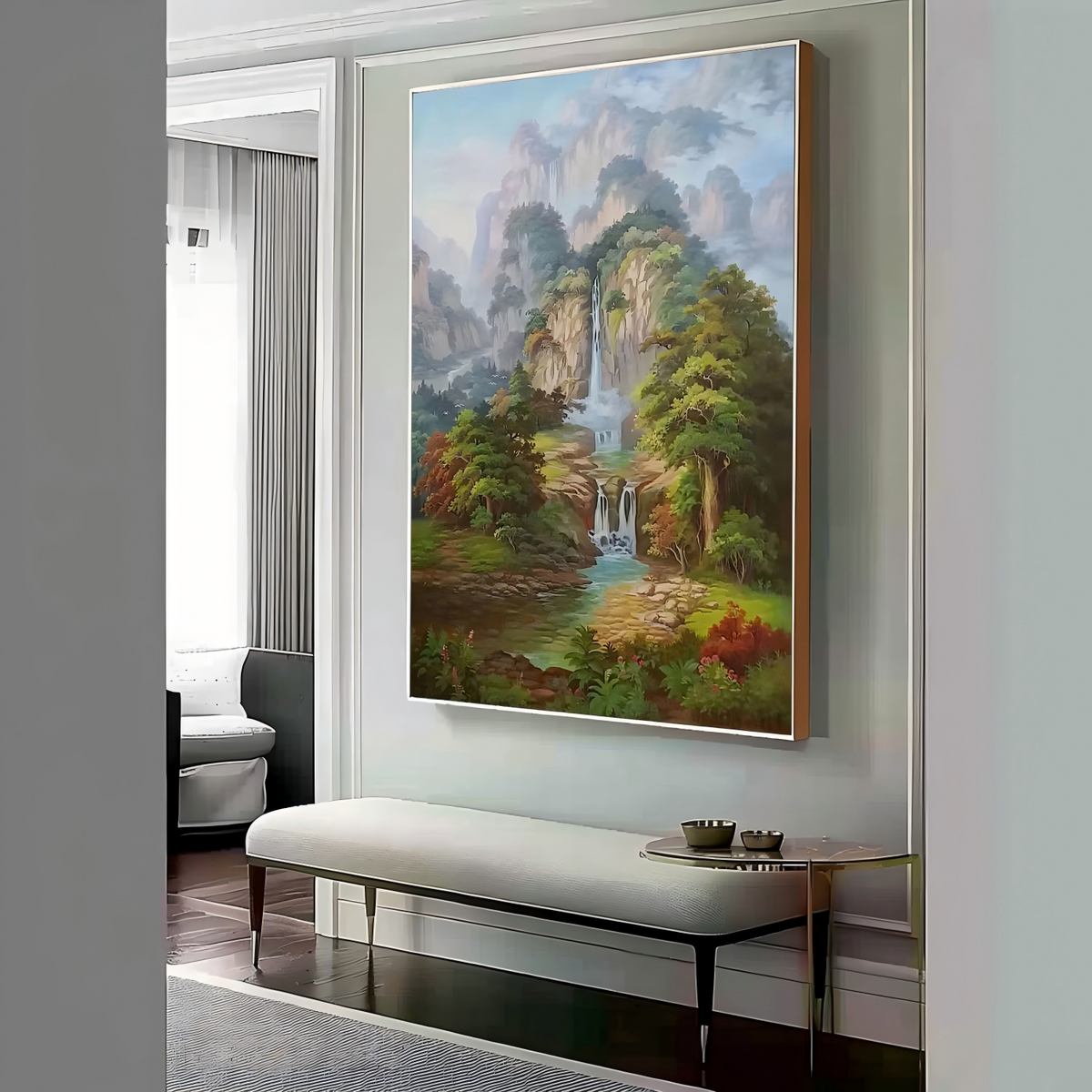 Wall Art Vertical Landscape Mountain Waterfall